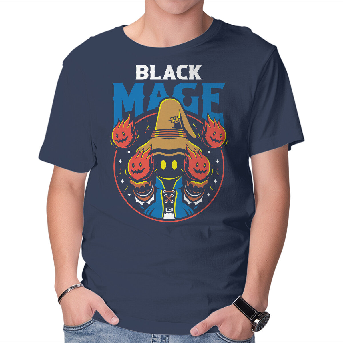 Unisex Crew Neck T-Shirt Vivi The Black Mage Graphic Short Sleeve Casual Tee XL