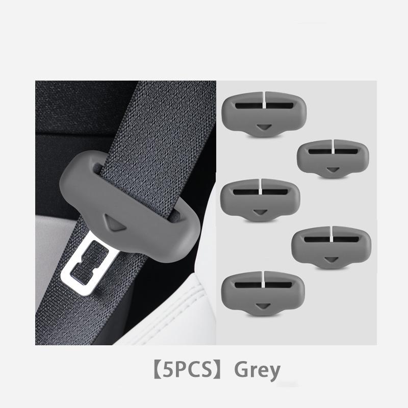 5PCS Car Seatbelt Buckle Cover Soft Silicone Anti-scratch Protector Safety Belt Buckle Guard Universal Car Clip Protection Cover