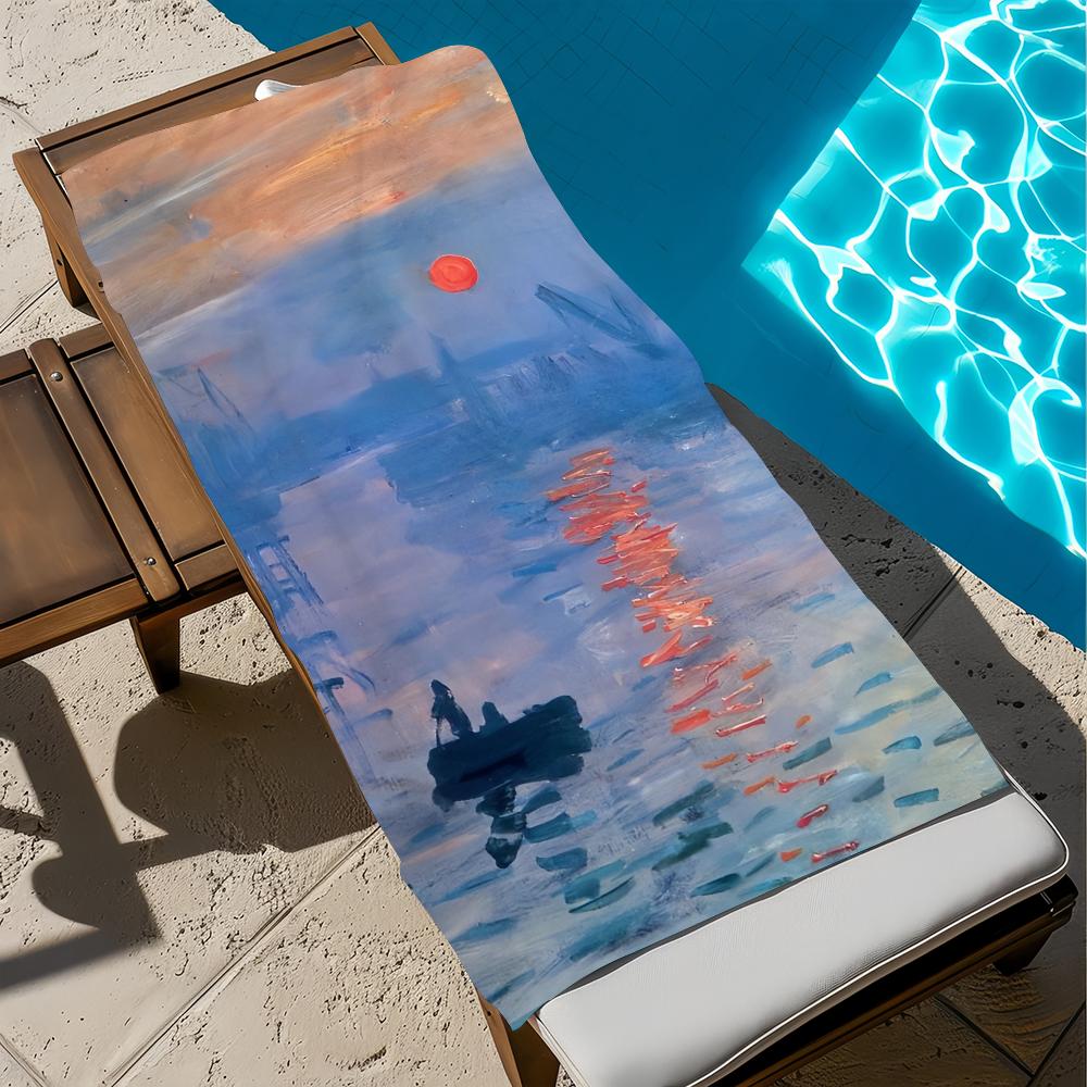 V-van Gogh Oil Art Painting Towel Beach Quick Dry Soft Pool Towels Gift for Travel Gym Shower Camping sports
