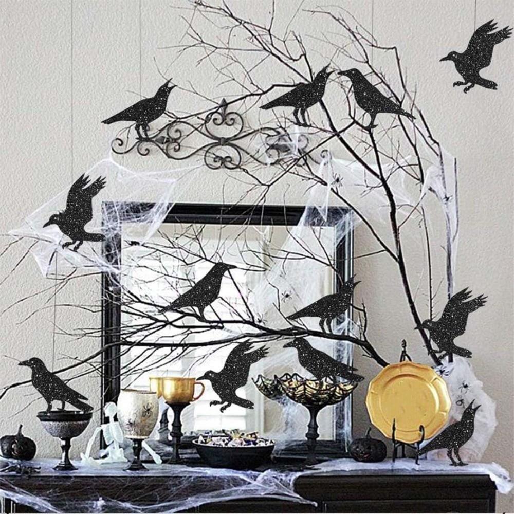 12pcs Lightweight Halloween Garland Thick Paper Paper Birdcage Pendant Window Display