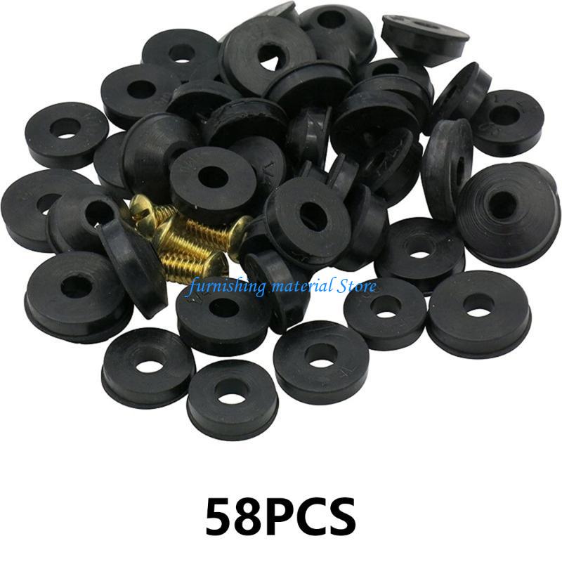 Y5GD Leak Fixing Rubber Washers 58Pcs Set for Faucets and Hose Bibs with Hardware