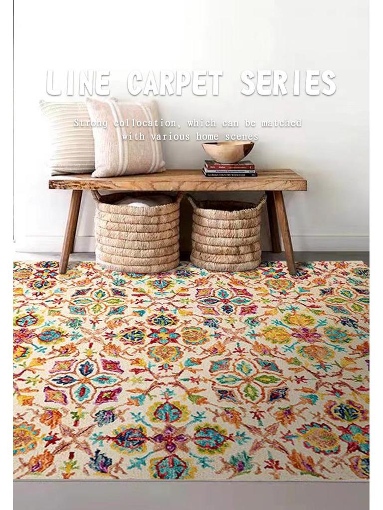 Retro Pastoral American Style Imitation Cashmere Living Room Carpet