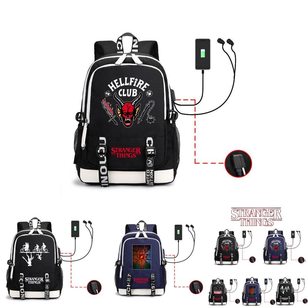 Stranger Things Backpack For Students Lightweight And Durable With Usb Charging