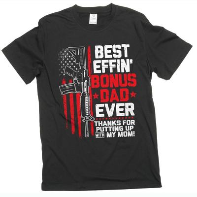 Best Bonus Dad Shirt Father's Day Gift 2nd Amendment Pro Gun Tee Step Dad Shirt Unisex T-Shirt