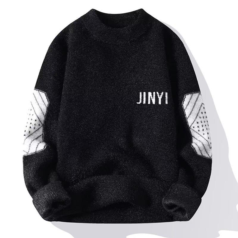 Men s 2026 Autumn/Winter Color-Block Round Neck Pullover Sweater M