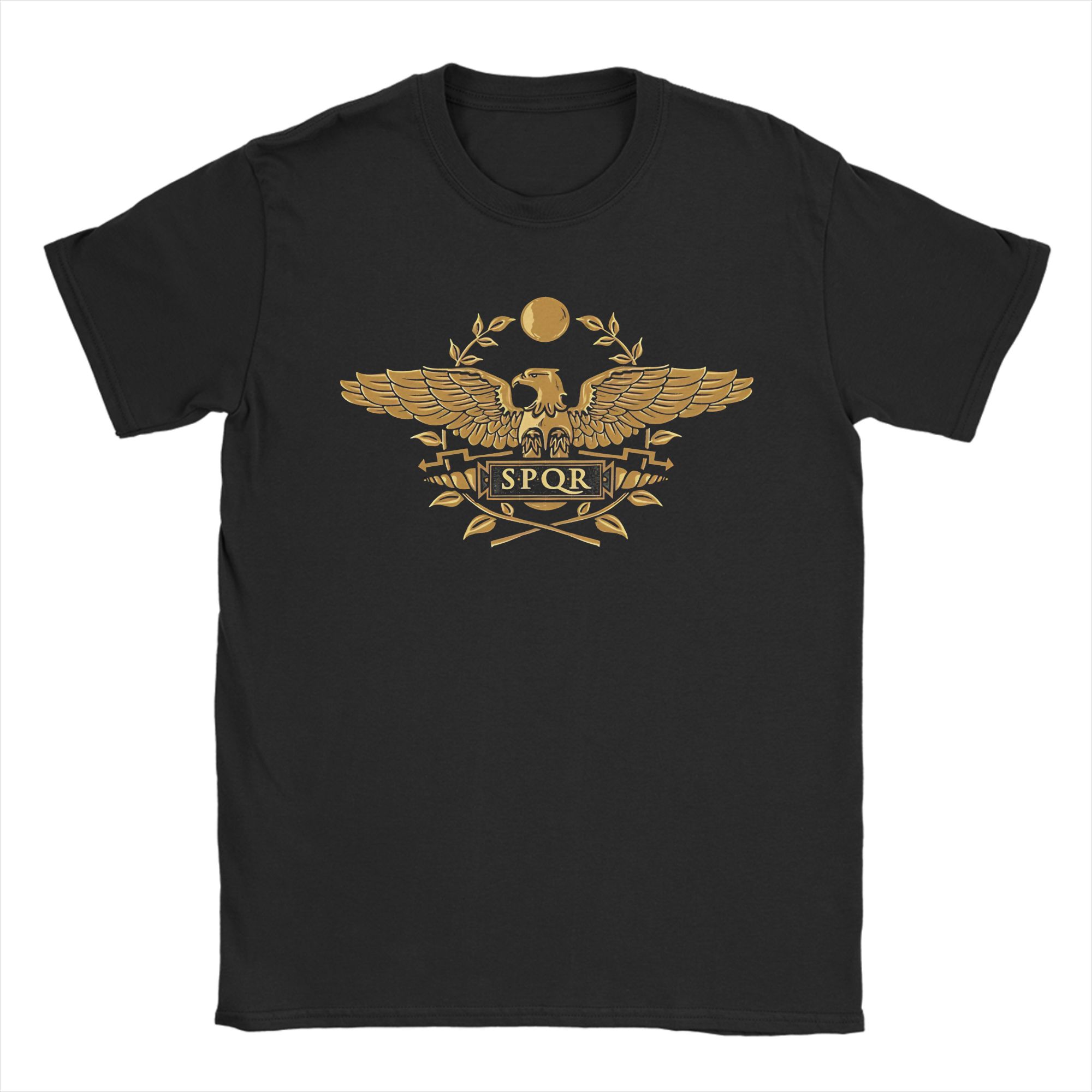 

Vintage Gold SPQR Roman Imperial Eagle T-Shirts Men Crewneck 100% Cotton T Shirt Short Sleeve Tees 4XL 5XL 6XL Tops 5XL різнокольоровий
