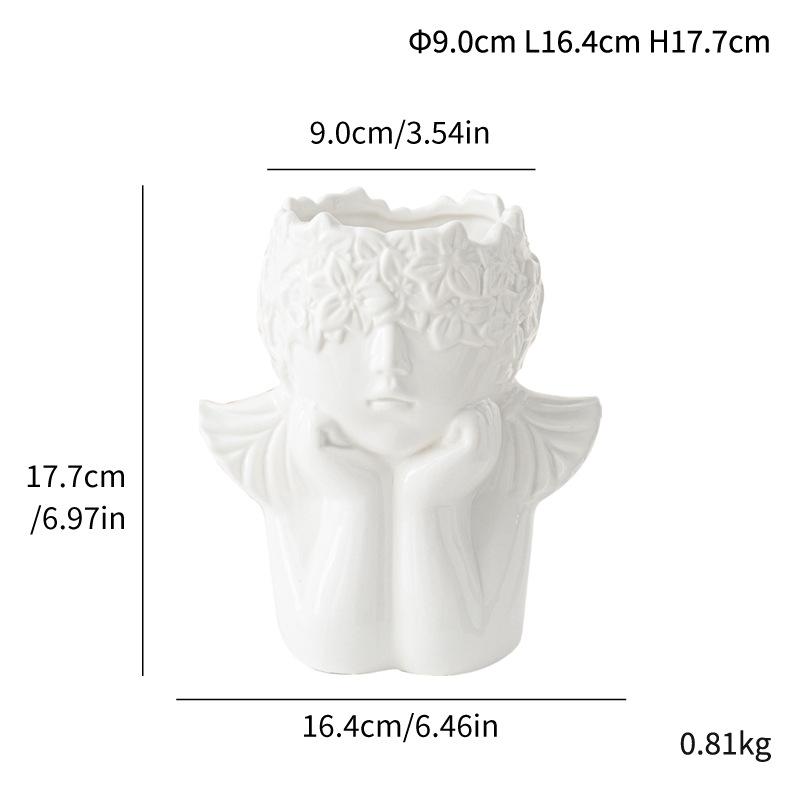 Nordic Style Creative Ceramic Handicrafts White Vase Simple Home Flower Arrangement Decorative Ornament Gifts
