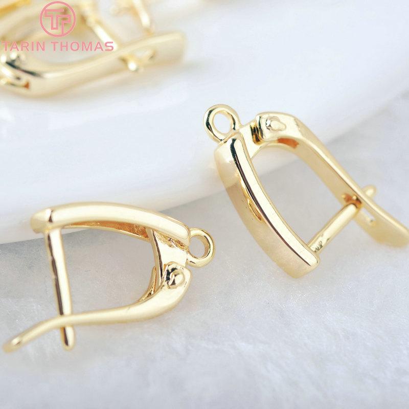 

(2247)6PCS 20x11MM Hole 1.5MM 24K Gold Color Brass with Pins Earring Clasp High Quality DIY Jewelry Making Findings Accessories