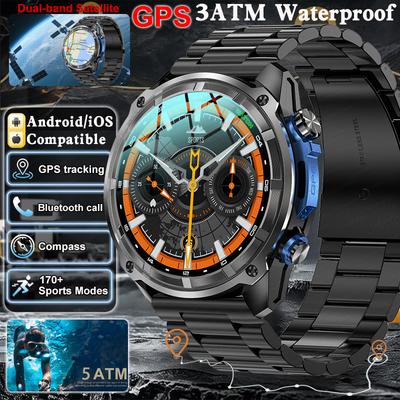 2026 Neue Herren Outdoor 1000mAh Bluetooth Akku GPS Karte Smartwatch Eingebauter 4GB Speicher AMOLED Uhr Bluetooth Anruf Wasserdicht Sport Smartwatch