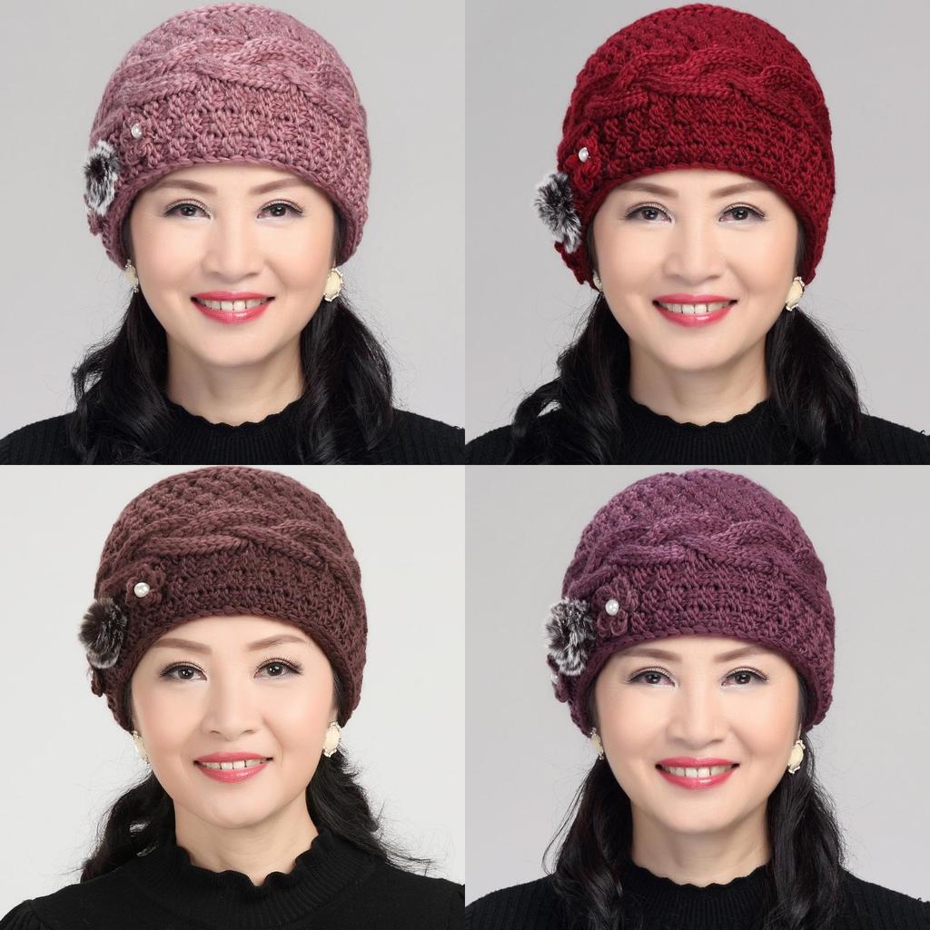 Winter Senior Hat Knitted Casual Warm Wool Hat