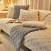 Simple Style Plush Sofa Cushion Nordic Non-Slip Cushion Backrest Cover Towel Furniture Protector for Bedroom Living Room