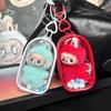 Transparent Protective Case For Labubu V4 Pin For Love Series Vivid Dust-Proof Protective Bag Doll Accessories With Keychain