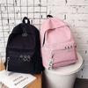 New trendy and cool casual backpack simple and fashionable solid color backpack men's and women's same canvas college style school bag