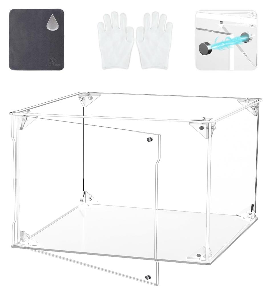 COOLTAKU Figure UV Magnetic Magnetic Front Collection More Assembled Acrylic Display Stain Cleaning Cloth Figure Storage 30 X Depth 20 X Height White