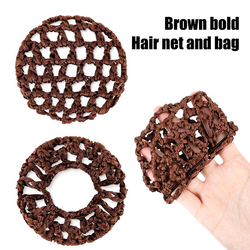Mesh Crochet Hair Net For Women Invisible Bun Cover Hair Net Ballet Dance Skating Stretchable Hairnet Work Hair Accessories