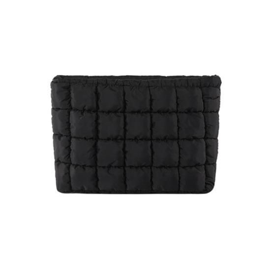 Cosmetic Bag Compact Size Quilted Makeup Bag with Top Zipper Closure Spacious Inner Pocket Easy to Clean Travel Cosmetic Organizer