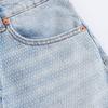 2025 Spring Women's Slim High-Waist Rhinestone Denim Shorts