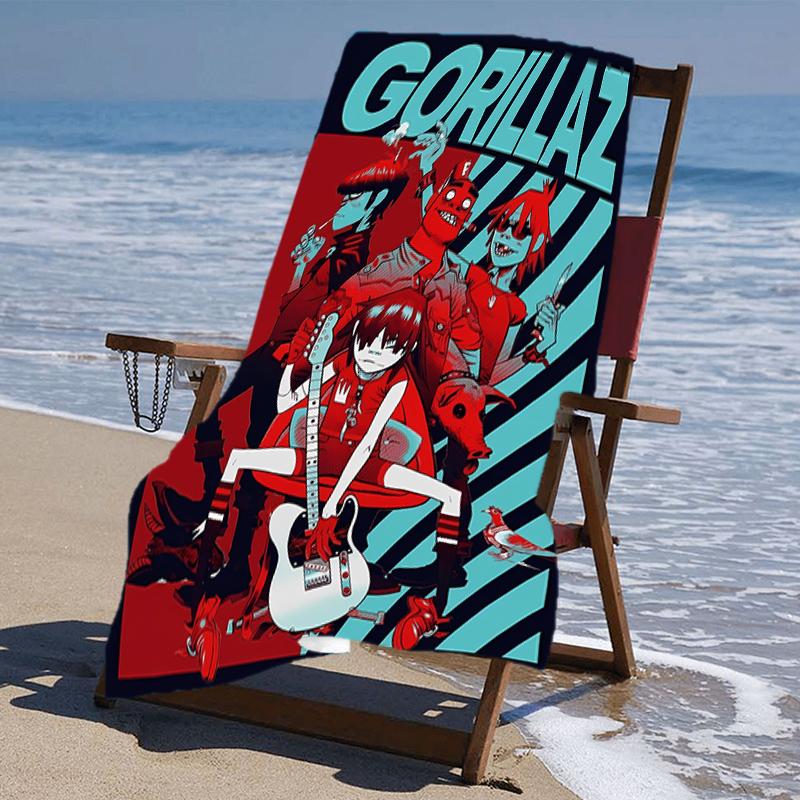 Beach Towel with G-Gorillaz Band Pattern - Soft,absorbent,machine Washable Lightweight&Modern,swimming,Travel Essentials