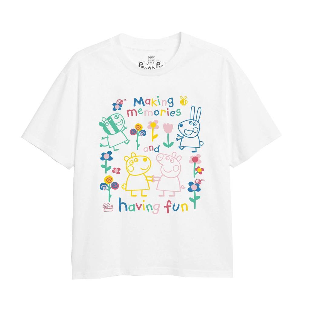 Peppa Pig Childrens/Kids Fun Friends Outline T-Shirt