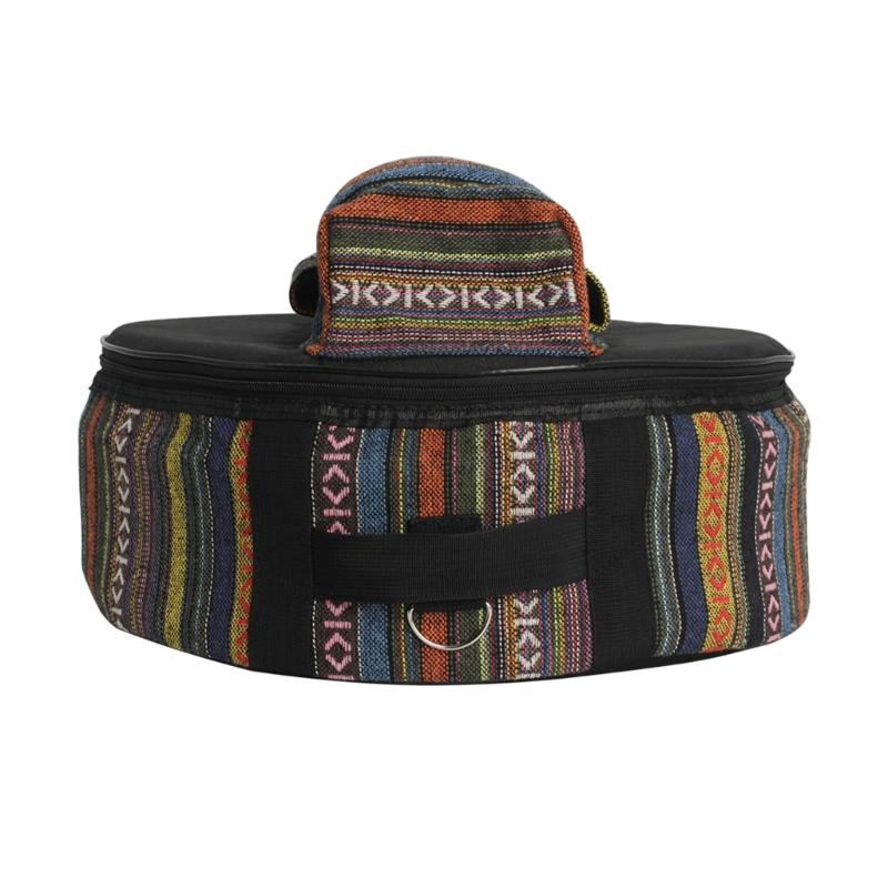 Ethnic Style Snare Drum Bag with Outside Pockets Portable Drum Case Storage Pouch Oxford Cloth Drum Backpack Durable