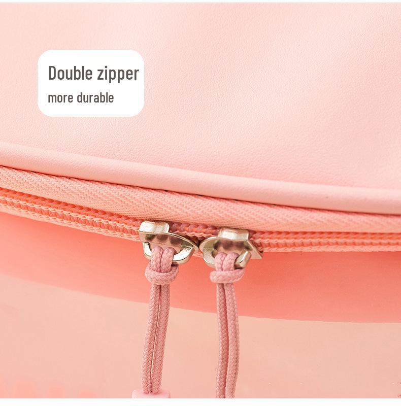 Large Capacity Frosted PVC Cosmetic Bag with Flip Cover