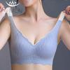 Gathered Bubble Cotton Lace Bra Underwear Without Steel Ring Soft Support Anti-sagging Sports Breathable and Comfortable Bra