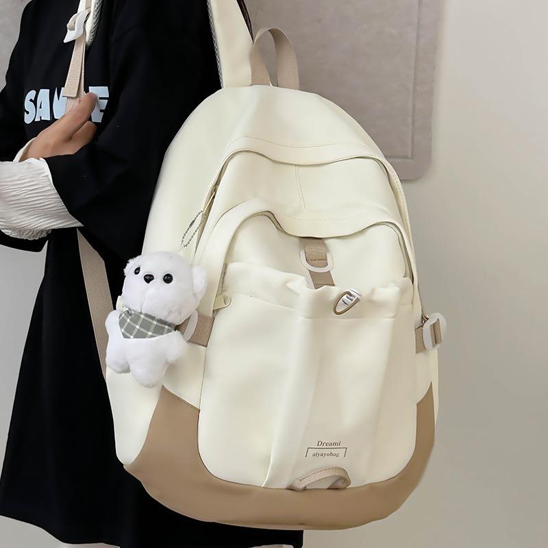 School bag style new fashion, retro contrasting colors college style school bag junior high school high school student backpack tide