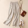 Spring Summer Women's Wide Leg Pants Linen High Waisted Loose Fitting Oversized Casual Cropped Pants Thin
