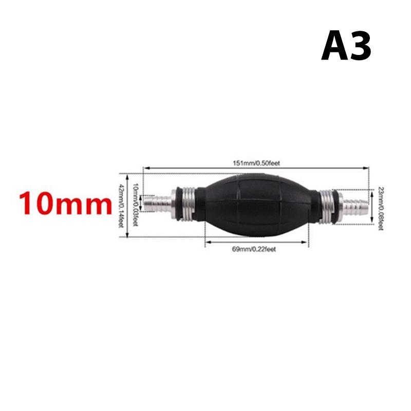 Hand Fuel Primer Pump One Way Check Valve Gas Diesel 6/8/10/12mm Oil Transfer Petrol for Car Boat Marine Outboard 6