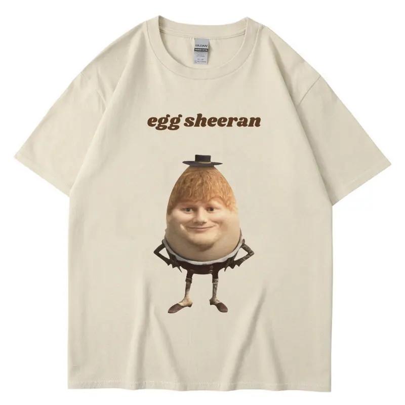 Streetwear Morsom Egg Ed Sheeran Meme Grafisk T-skjorte Pustende Casual Kortermet Herre Dame T-skjorter Oversized Gave