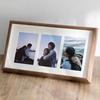 3 Opening Wood Collage Picture Frame - 4x6 Multi Photo Frame with Three Openings for Wall or Desktop Display, Rustic Brown Finish Family Photo Holder