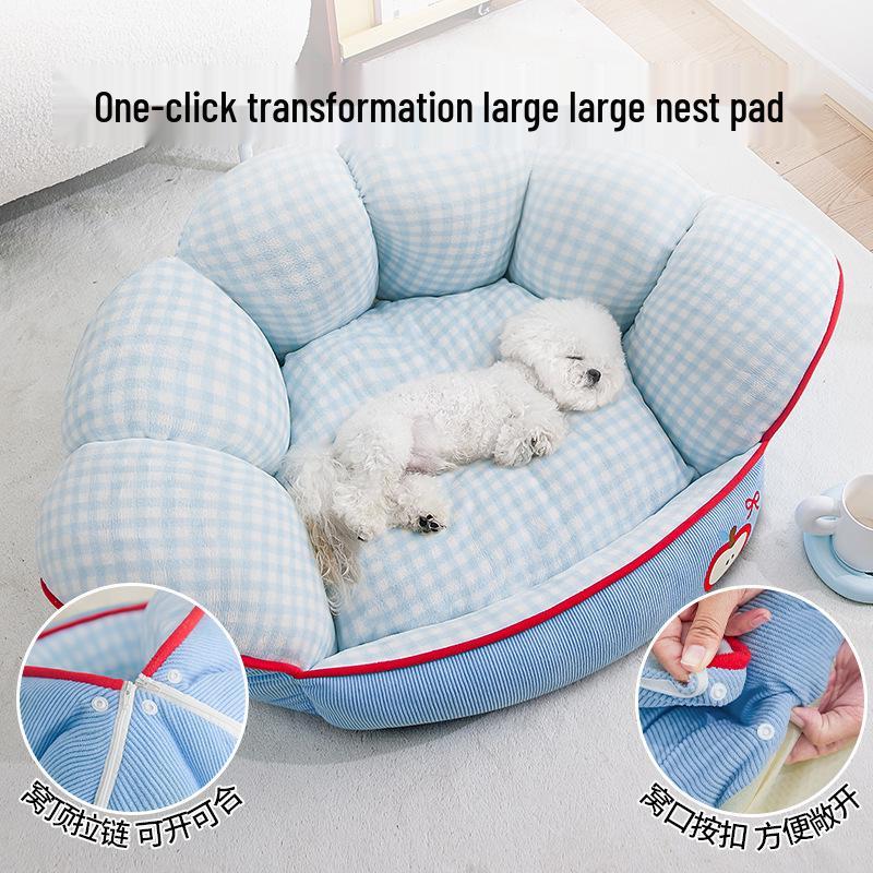 All-Season Semi-Enclosed Pet Nest for Small Dogs and Cats