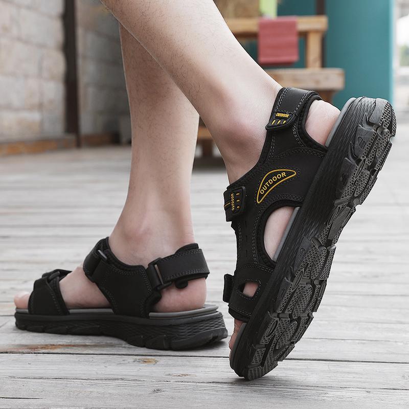 38-46 Summer Men's Casual Closed Toe Leather Sandals  Large Size Breathable Casual Sneakers Sandals for Men Mens Sandals