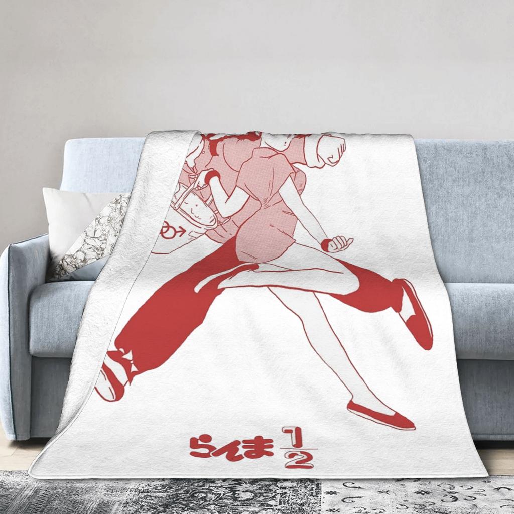 Ranma 1/2 Japanese Anime Blanket Fleece Spring/Autumn Multifunction Lightweight Throw Blankets for Bed Bedroom Rug Piece