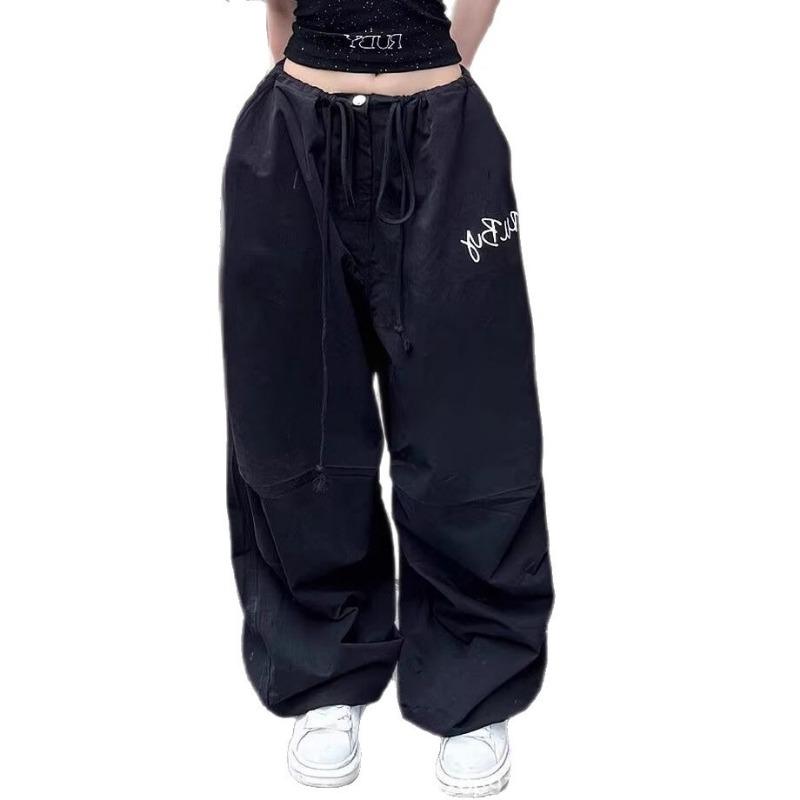 Overalls floor pants summer new retro paratrooper pants loose high waist wide leg dancing pants