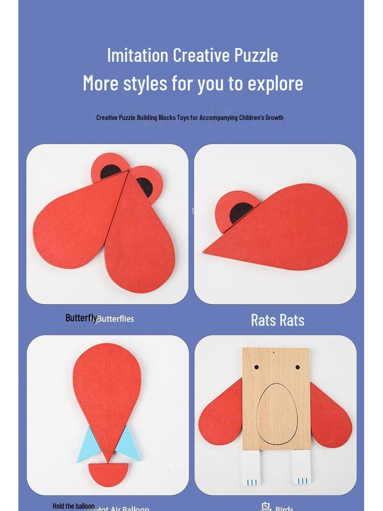 Montessori Animal Puzzle: Educational Toy for Children's Early Learning and Intelligence, Ages 1-3.