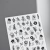 1 Foglio Adesivo 3D per Unghie Laser Foglia d'Acero Animale Pianta Fiore Decalcomania per Decorazione Nail Art