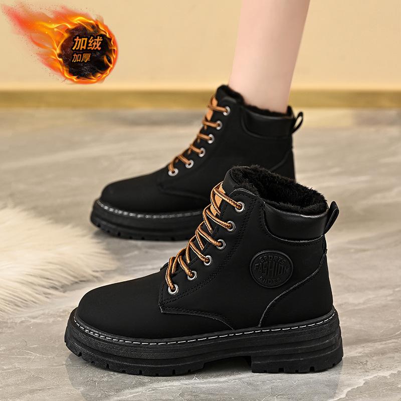22 Winter velvet high-top Martin boots heightening short boots thickened warm cotton shoes snow boots