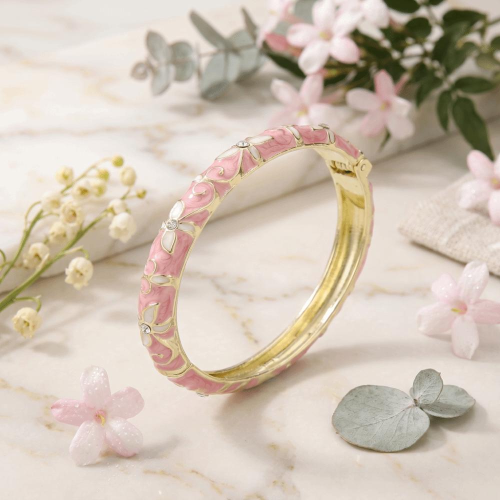 Eingelegtes Emaille Abgetropfte Glasur Armreif Ausgehöhlt Klassisch Cloisonné Armband Retro Elegant Öltröpfchen Armband Party Schmuck