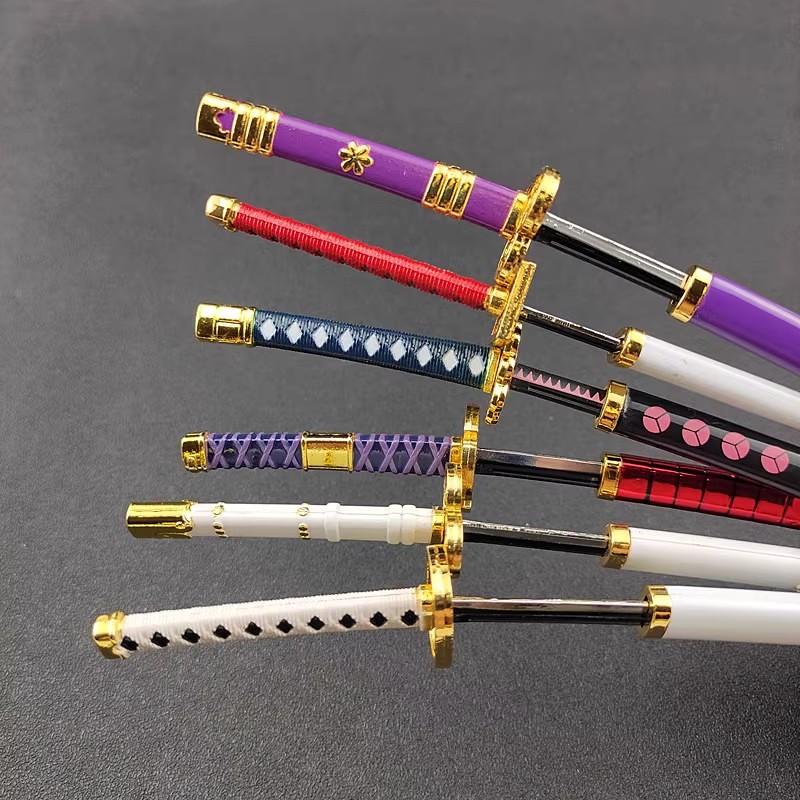 25cm Roronoa Zoro Katana Anime Metal Iron Zoro Sword Ninja Knife Blade Real Size Japanese Katana Samurai Steel Sabre Toy Gift