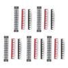 5 Pack 12 Position Power Terminal Block Connector with Jumper Block Terminal Strip Set 15A 600V