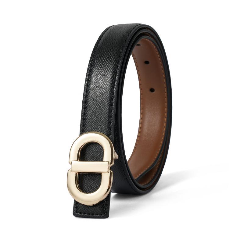 Genuine Leather Women's Versatile Brown Jeans Belt