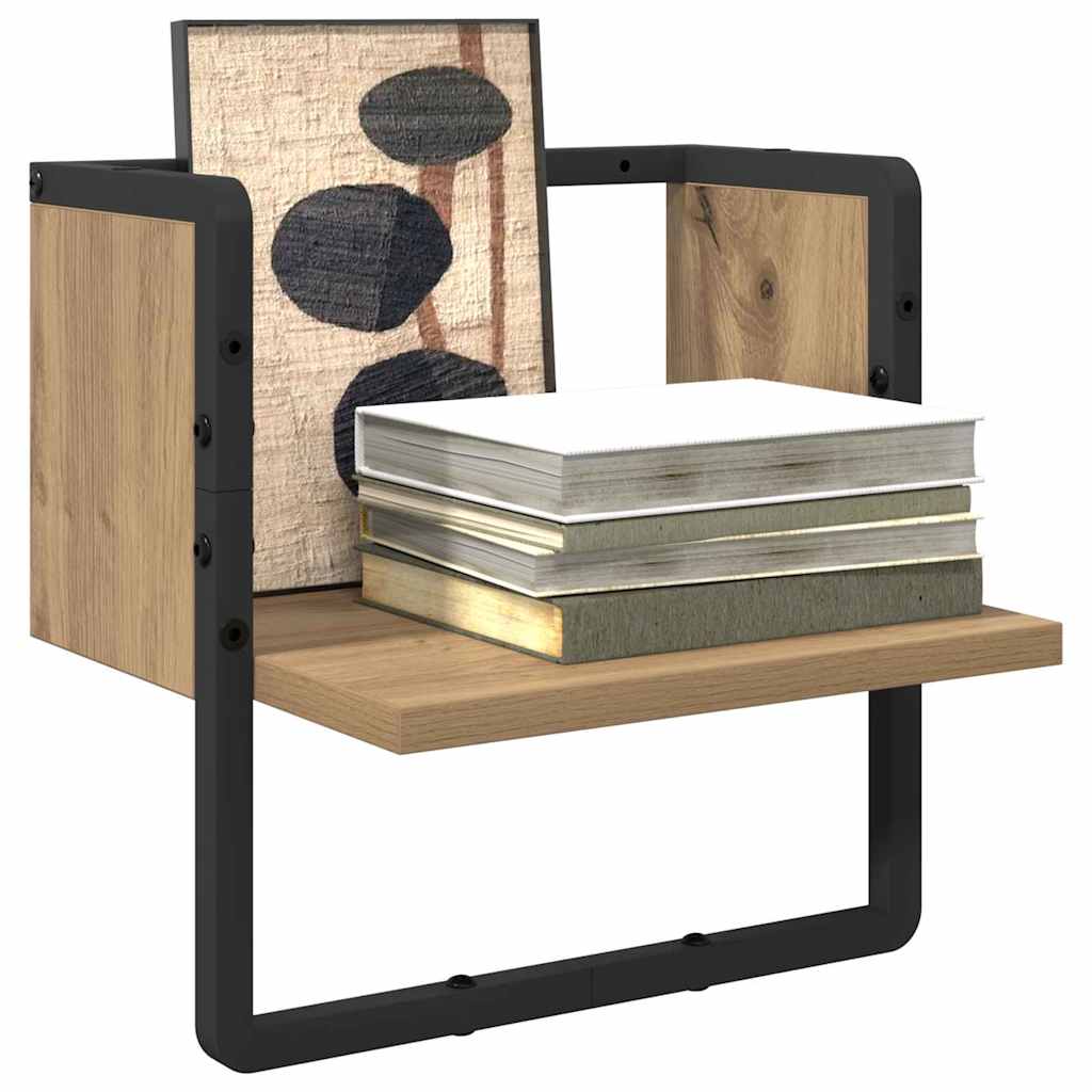 Floating Shelf Craftsmanship Oak 30 x 25 x 30 cm Wood Based Material