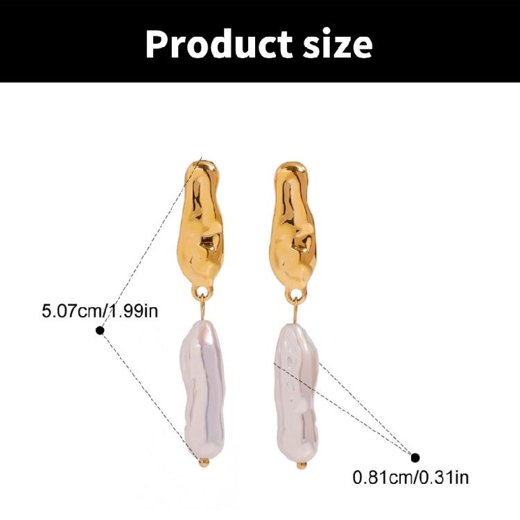 Ohrstecker aus Edelstahl mit unregelmäßigen goldenen geometrischen Anhängern für Geschäftsevents und Zusammenkünfte