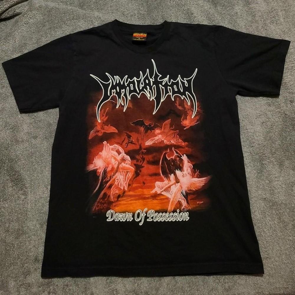 1990-е Immolation Dawn of Possession Футболка Унисекс Концертная S-5XL SG832 Унисекс Футболка XL