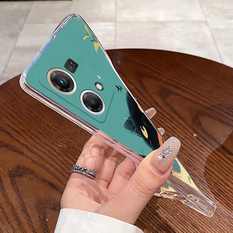 Case For OPPO Reno7 Reno8 4G Reno 7 8 Capa Clear Silicone Soft TPU Cover For Oppo F21 Pro F21S Pro 4G Cute Rabbit Cat Phone Case