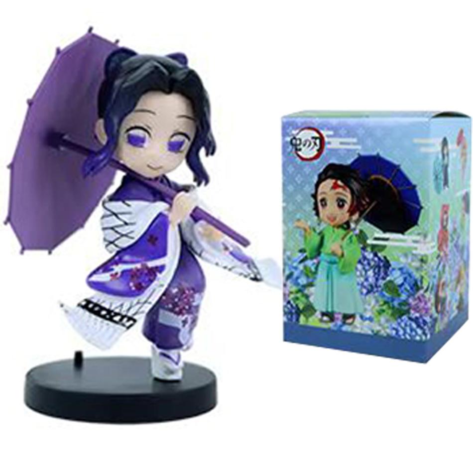 Anime Genuine Demon Slayer Action Figure Plum Rain Series Kochou Shinobu Tomioka Giyuu Kanroji Mitsuri Mystery Box Toy Gift