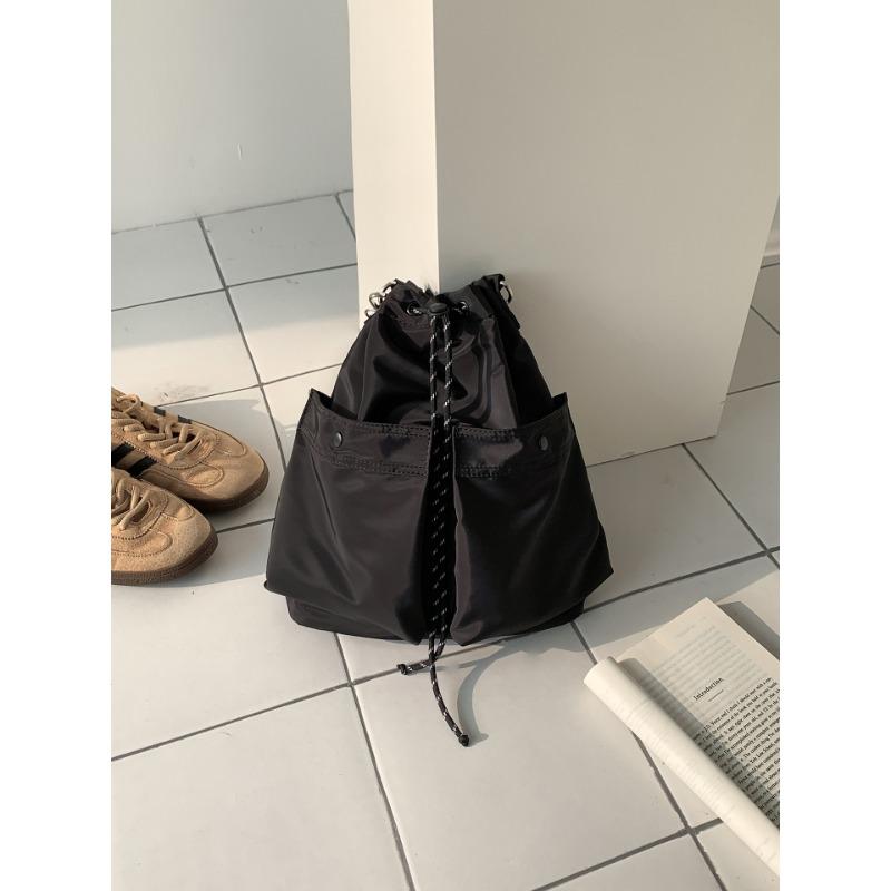 Neuer Kordelzug-Bucket-Bag Damen Crossbody Nylon Tragetasche Großes Fassungsvermögen Damen Lazy Wind Lässige Schultertasche Damen