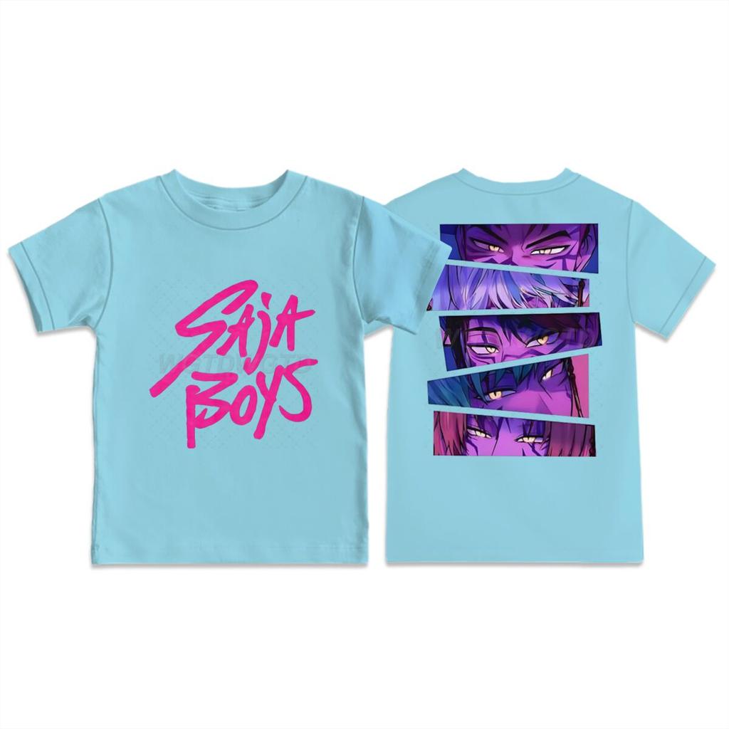 Cute Cartoon Printed T-shirt Children's Casual Short Sleeved Round Neck T-shirt Men's Women's T-shirt