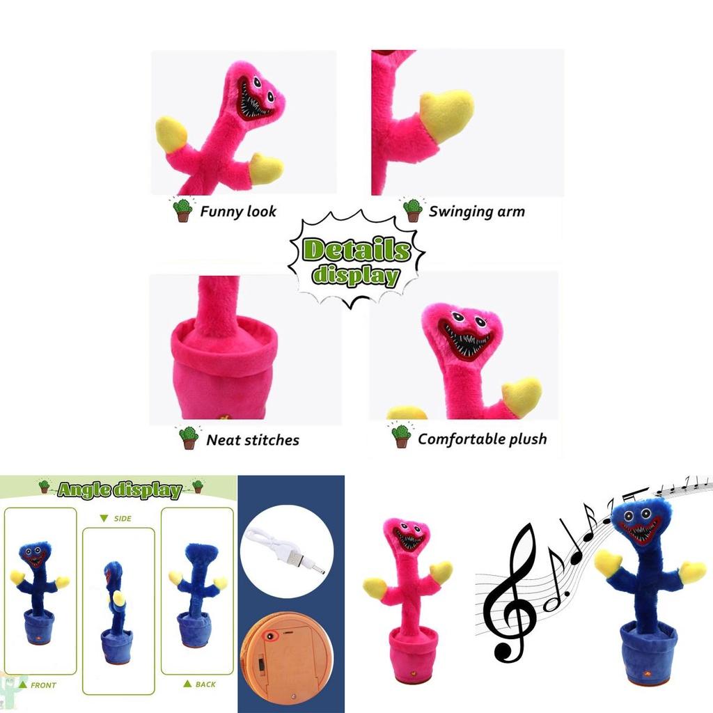 Poppy Playtime Huggy Wuggy Talking Cactus Plush Toy For Kids Interactive And Safe